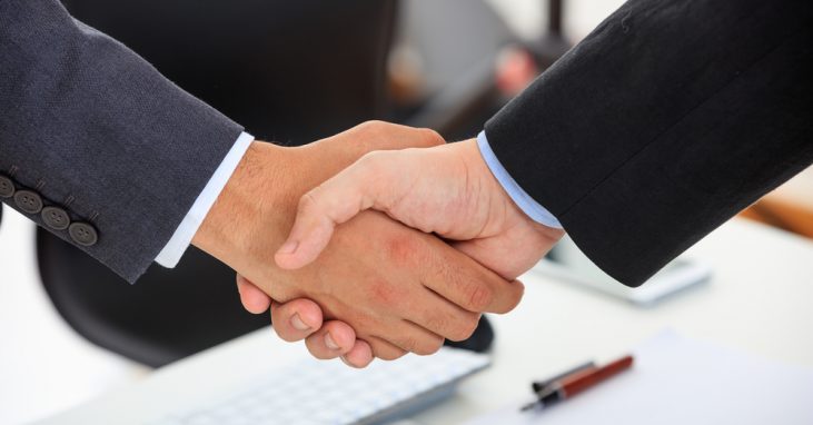 Business people greeting each other